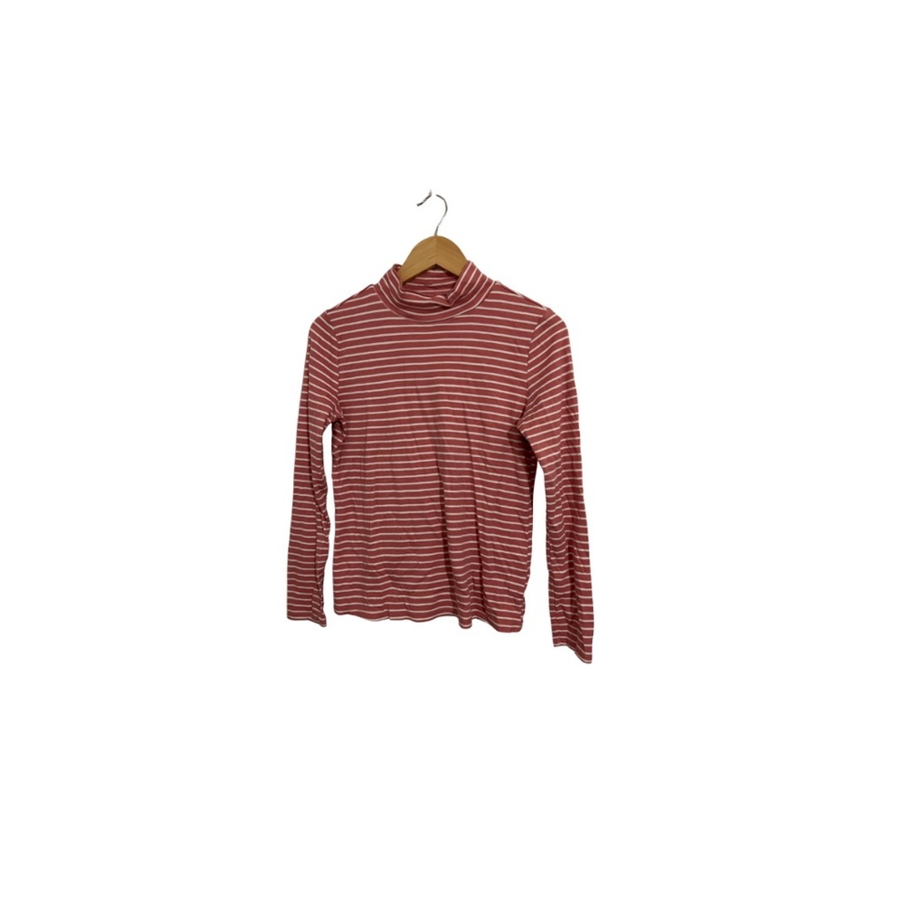 Striped Red and White Turtleneck Top